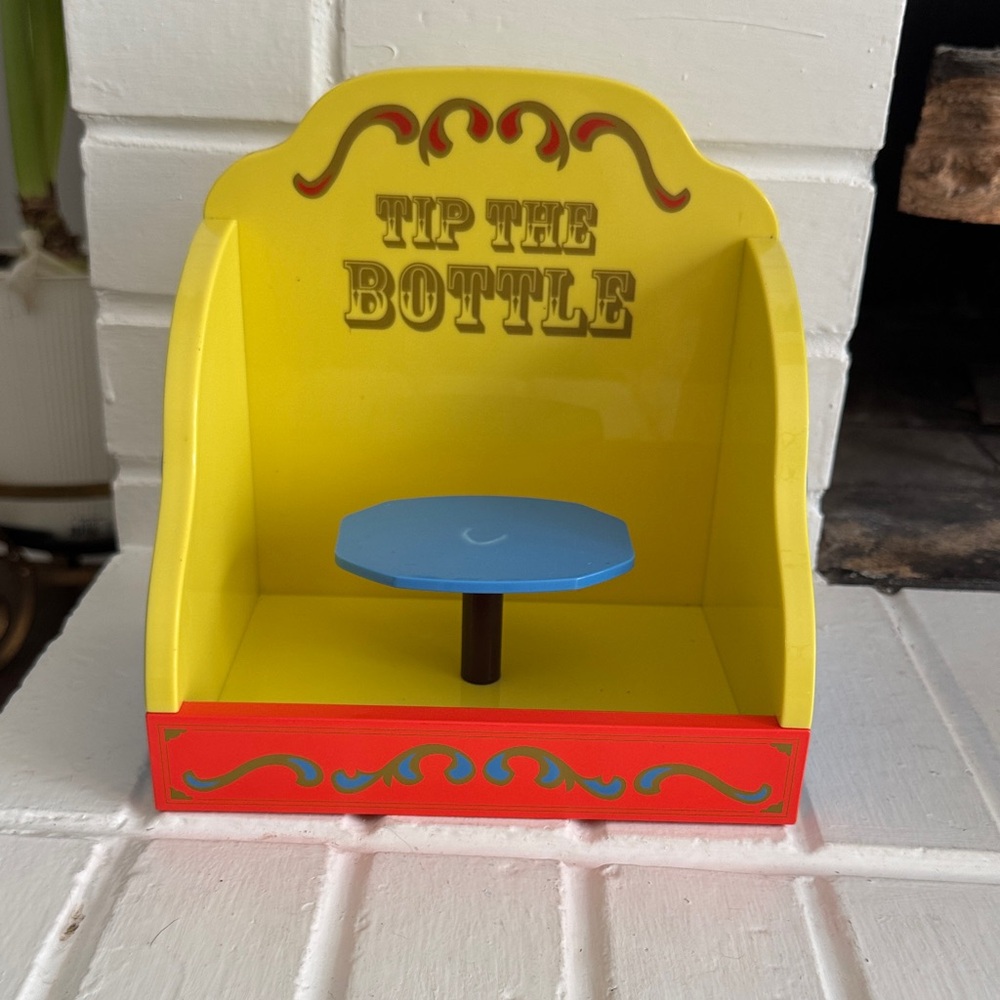 American Girl Tip the Bottle Carnival Game Playset Yellow & Blue